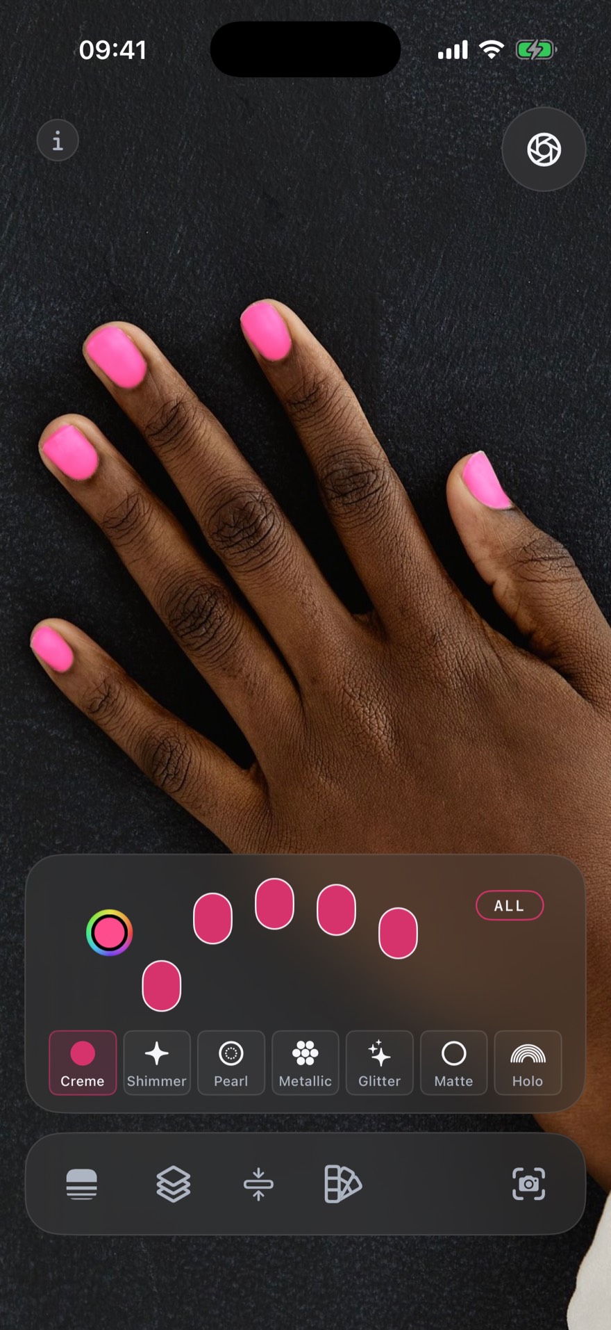 seelect live try-on, pink creme on hand